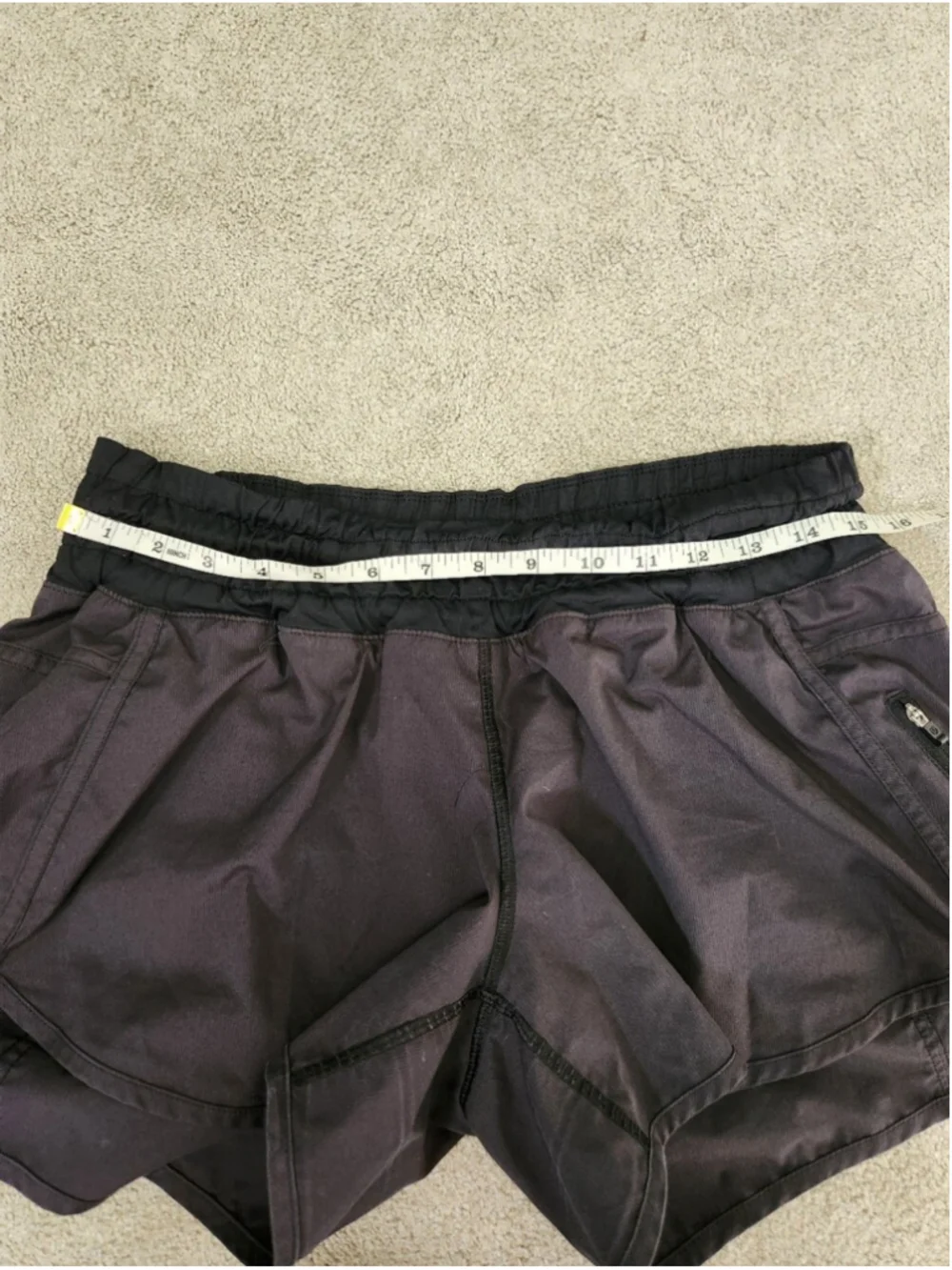 Lululemon Run Track Attack Black Low Rise Running Athletic Gym Shorts Size 10